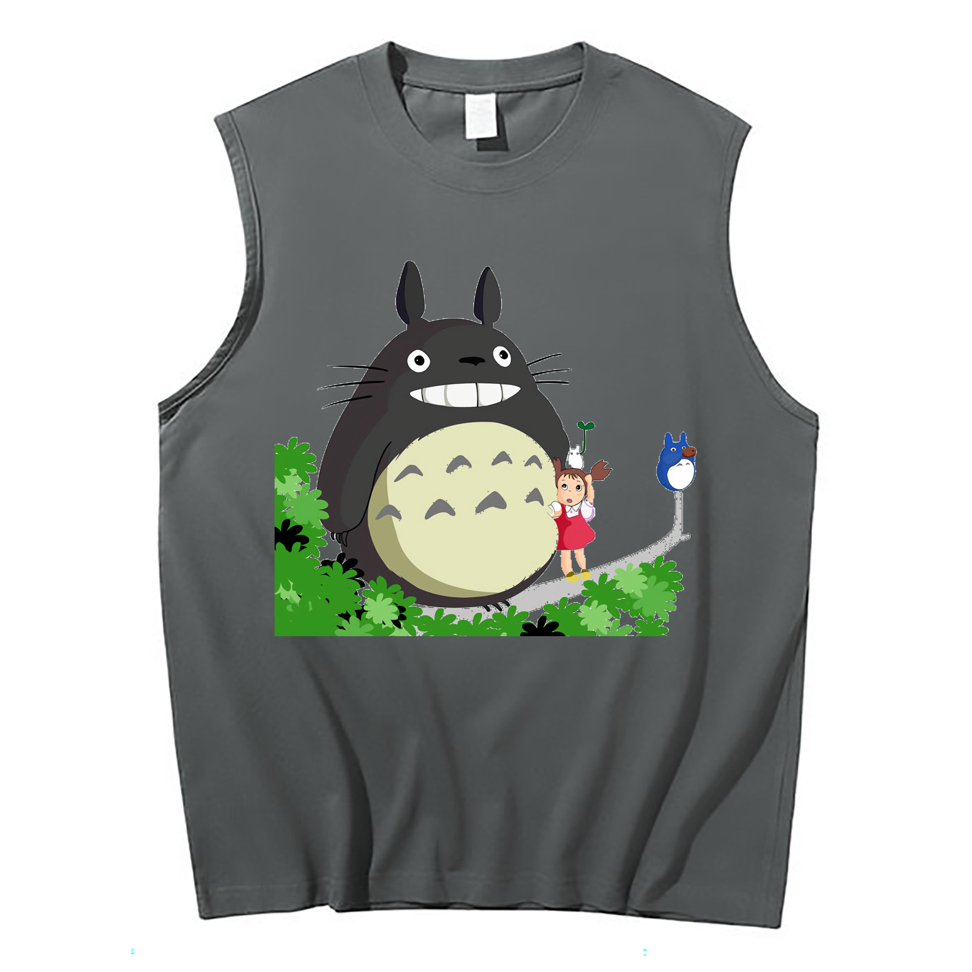 （画像用） となりのトトロ 草壁メイ 草壁サツキ My Neighbor Totoro Satsuki Kusakabe Mei Kusakabe コットン100％タンクトップ（フロントプリント）